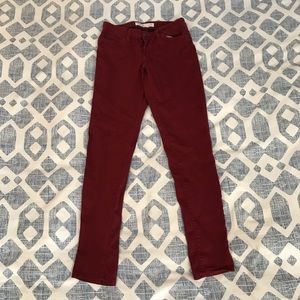 Just USA, maroon jeans. Size 7.